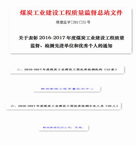 喜報:韓城分公司檢測中心榮獲2017年度先進(jìn)檢測機(jī)構(gòu)